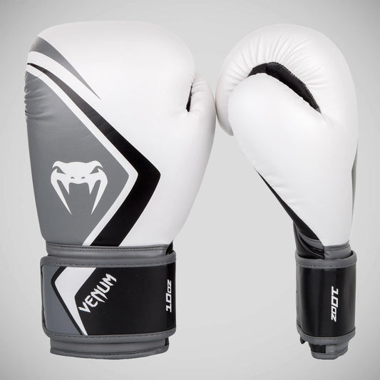 White/Grey Venum Contender 2.0 Boxing Gloves