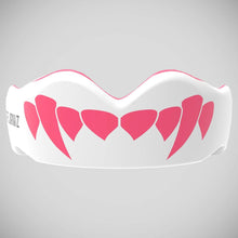 White/Pink SafeJawz Extro Pink Fangz Mouth Guard