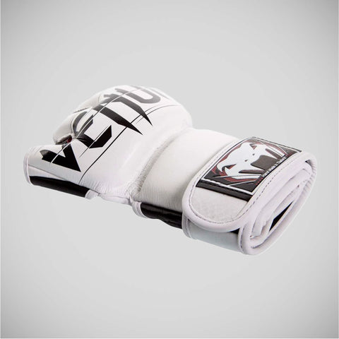 White Venum Undisputed 2.0 Leather MMA Fight Gloves