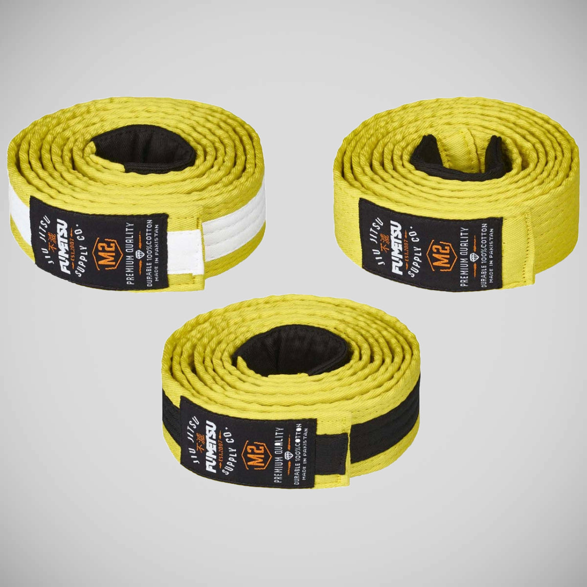 Yellow/Black Fumetsu V2 Kids BJJ Belt