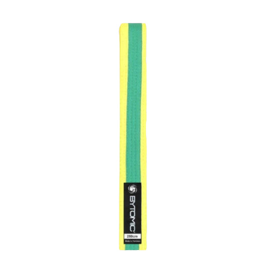 Yellow/Green Bytomic Coloured Stripe Martial Arts Belt 10 Pack