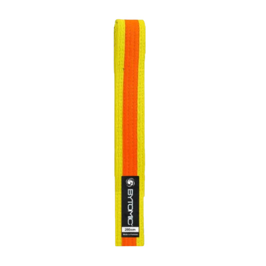 Yellow/Orange Bytomic Coloured Stripe Martial Arts Belt 10 Pack