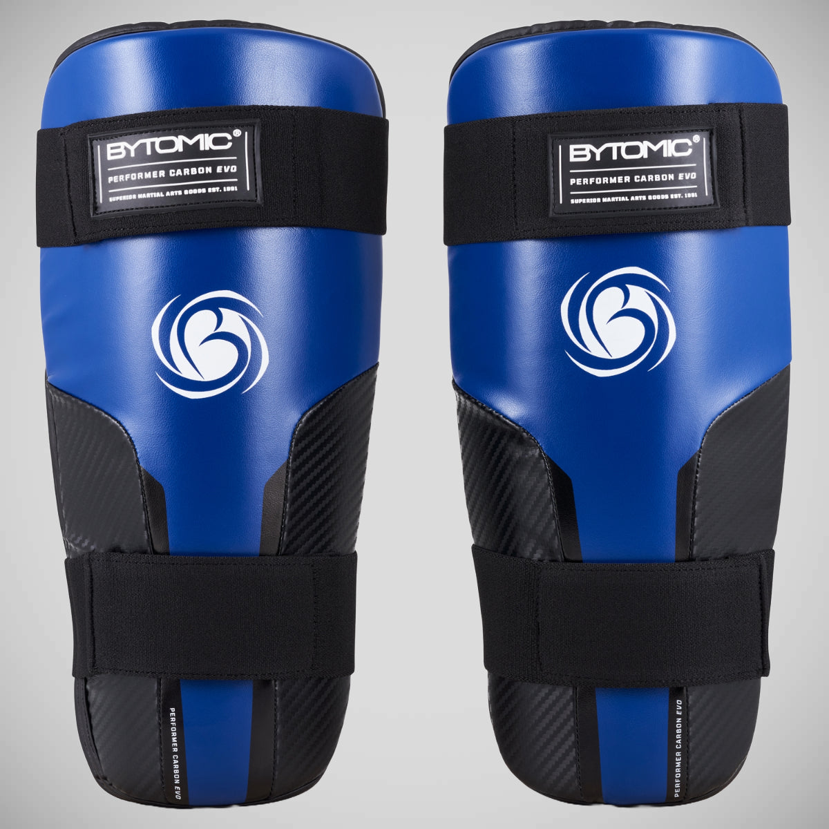 Black/Blue Bytomic Performer Carbon Evo Shin Guards