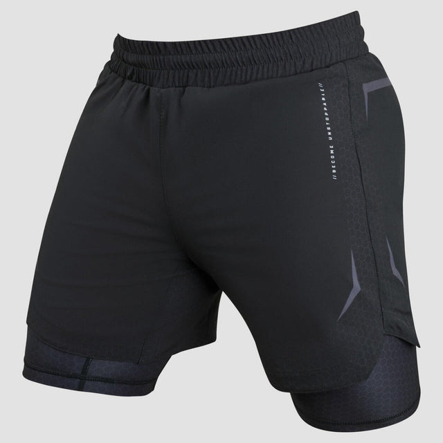 Fumetsu Ghost MK2 Dual Layer Fight Shorts - Black FUM-0213BK