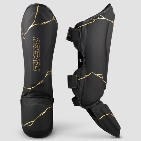 Black/Gold Fumetsu Kintsugi Shin-Instep Guards