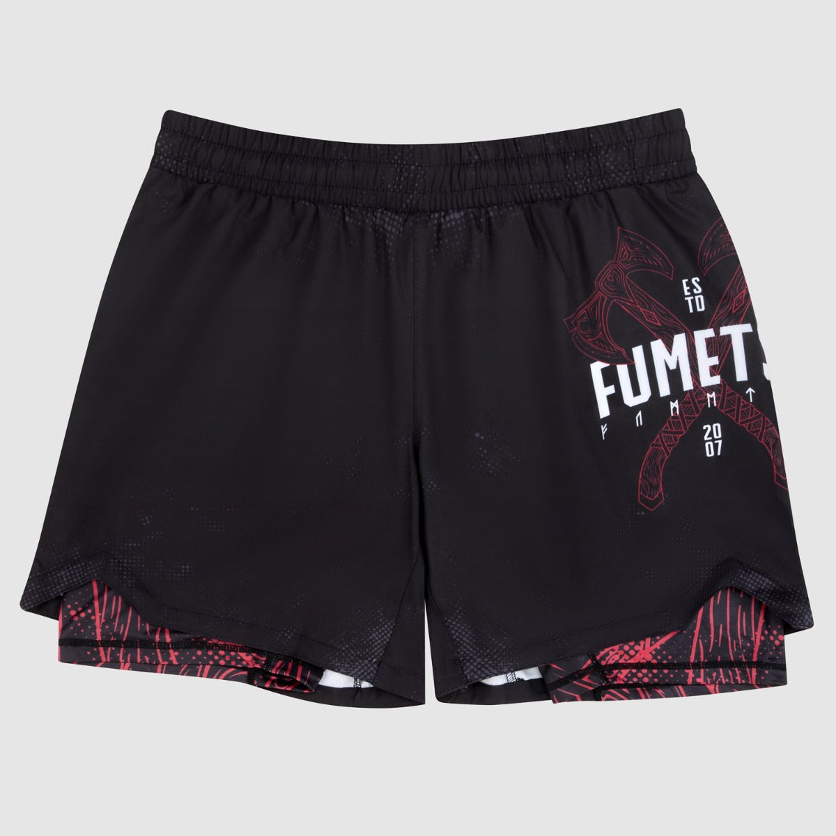 Black/Red Fumetsu Berserker Dual Layer Fight Shorts