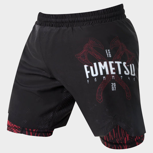 Black/Red Fumetsu Berserker Dual Layer Fight Shorts
