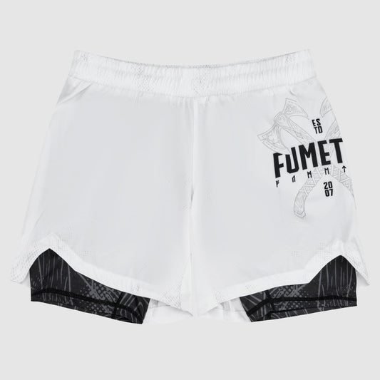 White/Black Fumetsu Berserker Dual Layer Fight Shorts