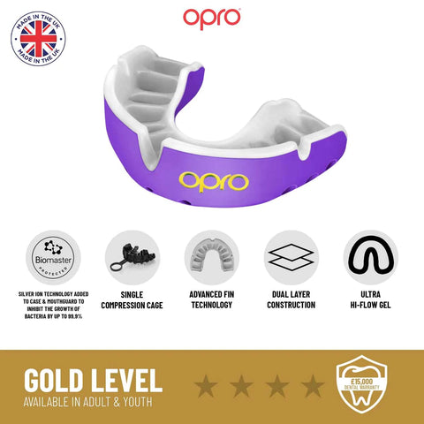 Blue/Pearl Opro Junior Gold Self-Fit Mouth Guard