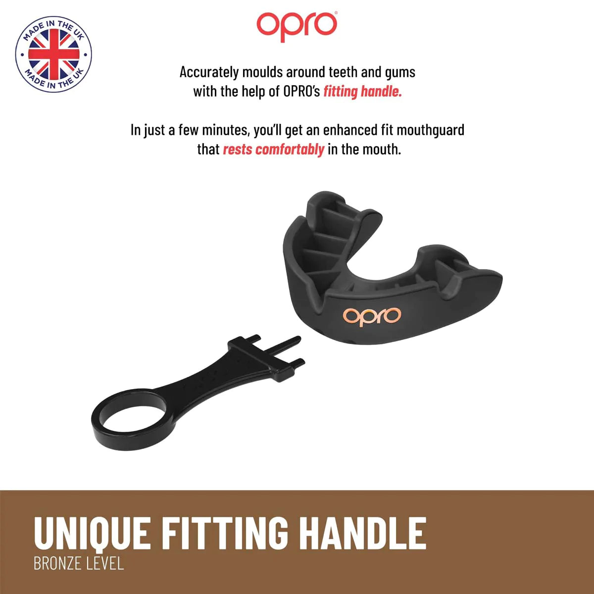 Opro Bronze Self-Fit Mouth Guard Red