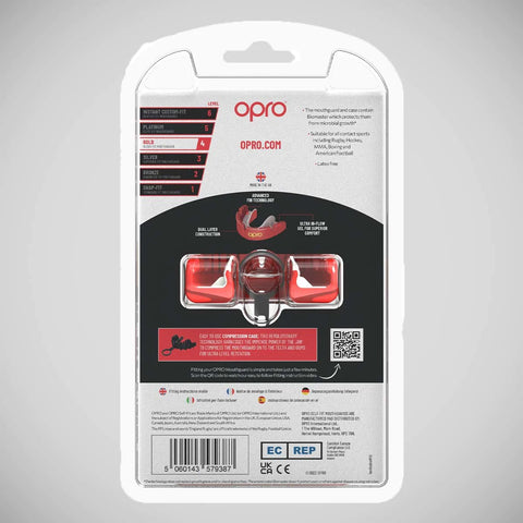 Red/Pearl Opro Gold Braces Self-Fit Mouth Guard