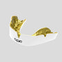White/Gold Opro Instant Custom-Fit Single Colour Mouth Guard