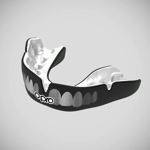 Black/Silver/White Opro Instant Custom-Fit Teeth Mouth Guard
