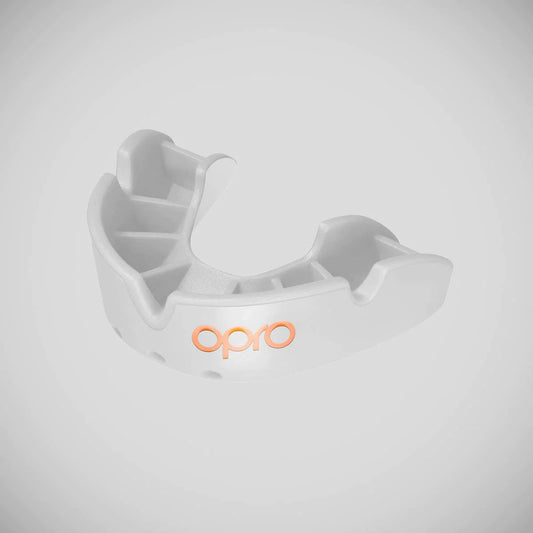 White Opro Junior Bronze Self-Fit Mouth Guard