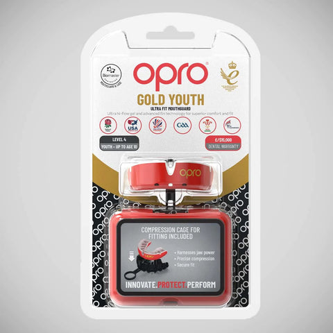 Red/Pearl Opro Junior Gold Self-Fit Mouth Guard