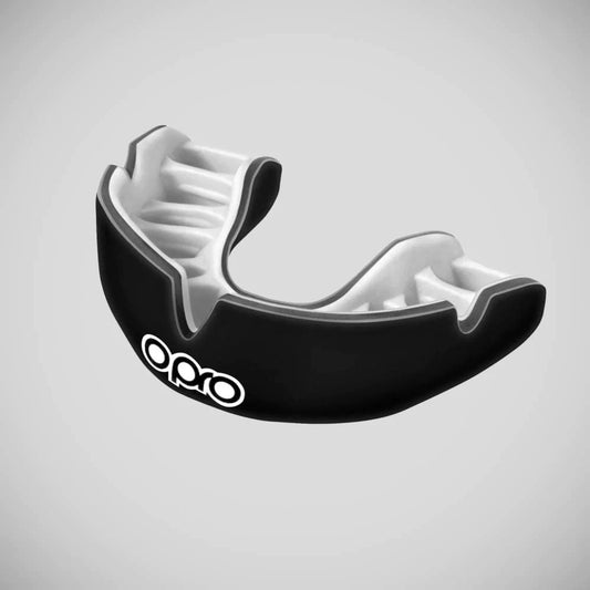Black/White Opro Junior Instant Custom-Fit Single Colour Mouth Guard