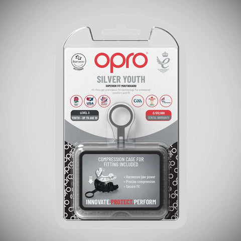Clear Opro Junior Silver Self-Fit Mouth Guard