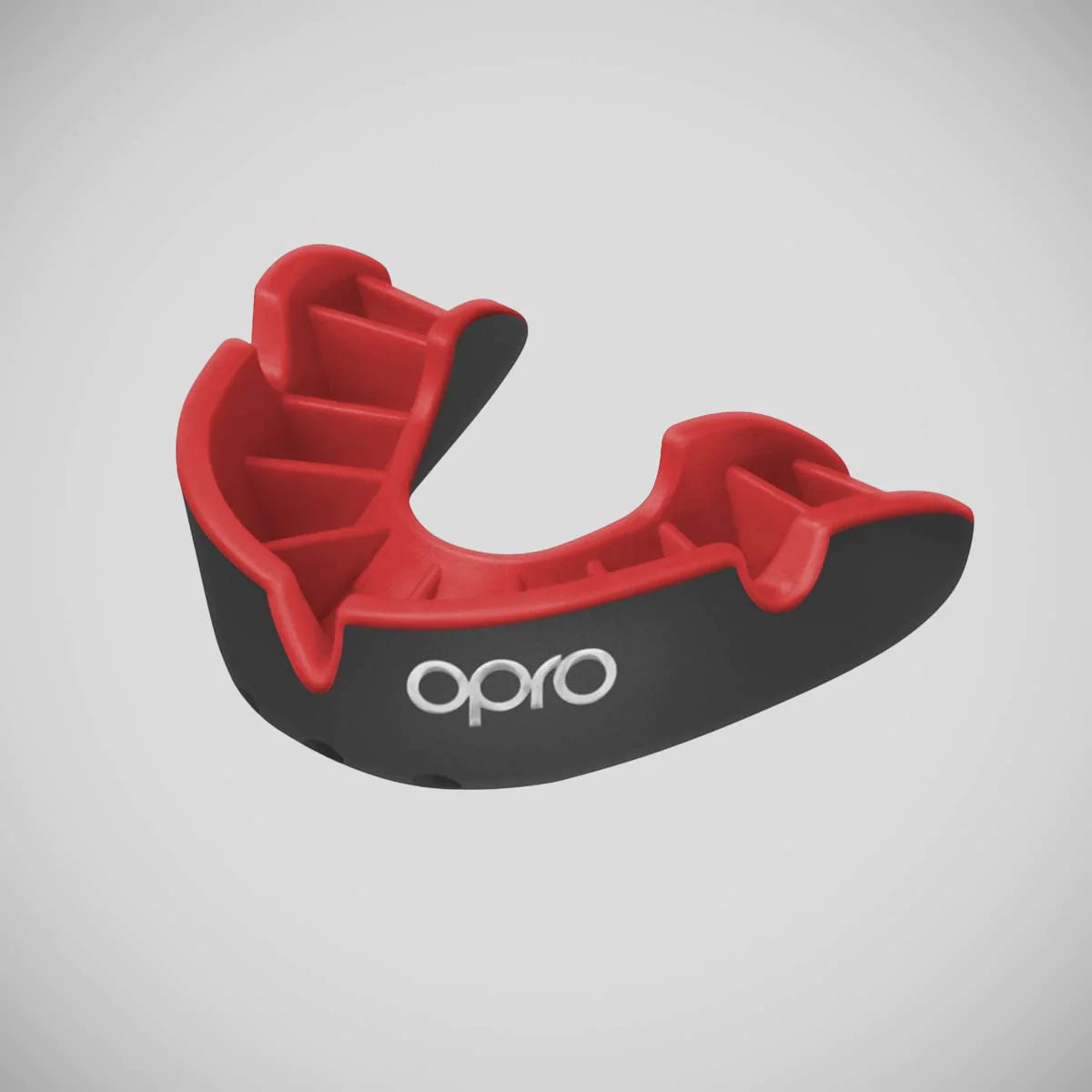 Opro Silver Self-Fit Mouth Guard Black/Red