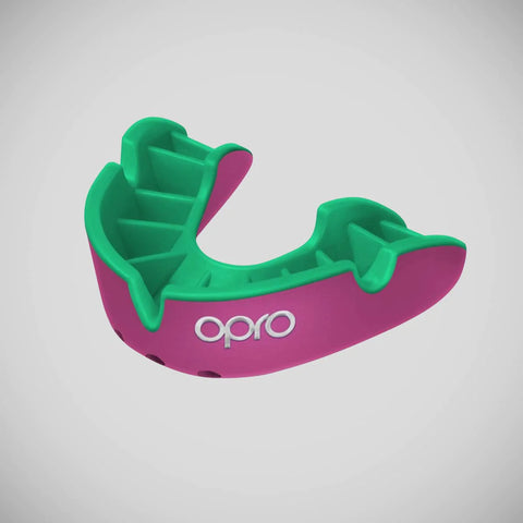 Pink-Green Opro Silver Self-Fit Mouth Guard