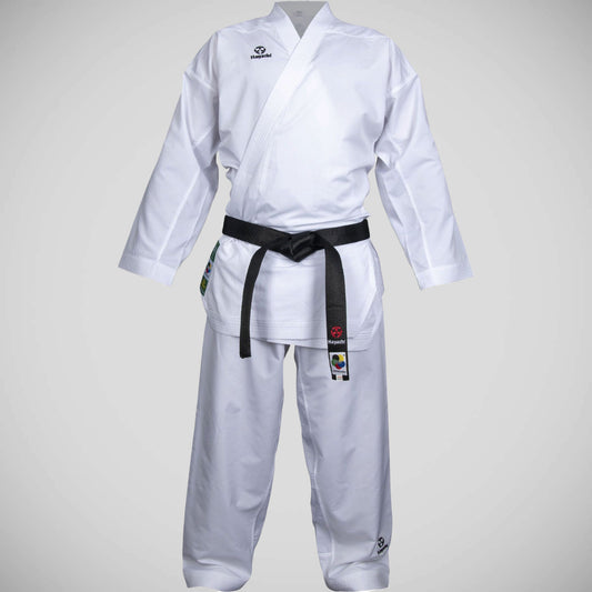 White Hayashi Premium WKF Approved Kumite Green Karate Gi