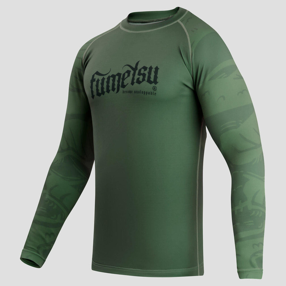 Fumetsu Snake Eyes Long Sleeve Rash Guard - Khaki FUM-0197KH