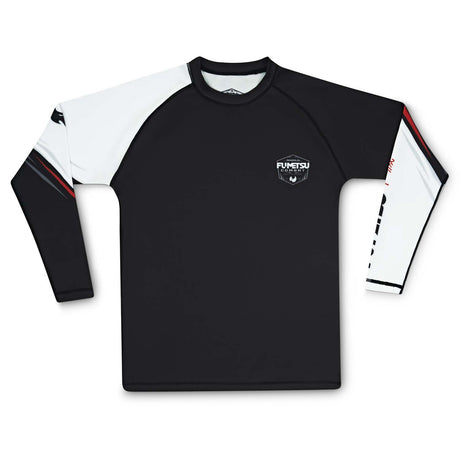 Fumetsu Shield Long Sleeve Rash Guard Black-White-Red