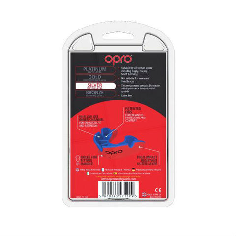 Opro Junior Silver Gen 4 Mouth Guard Red/Blue