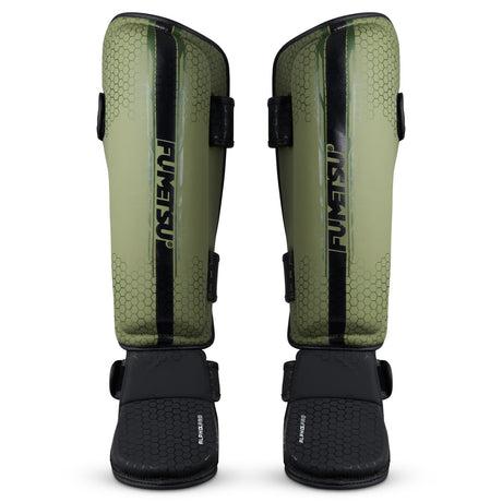 Fumetsu Alpha Pro Shin Guards Olive Green-Black