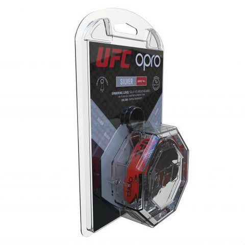 Opro UFC Silver Mouth Guard Red/Black