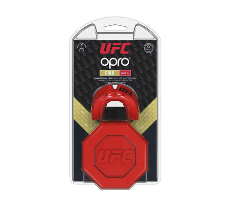 Opro UFC Gold Mouth Guard Red Metal/Silver