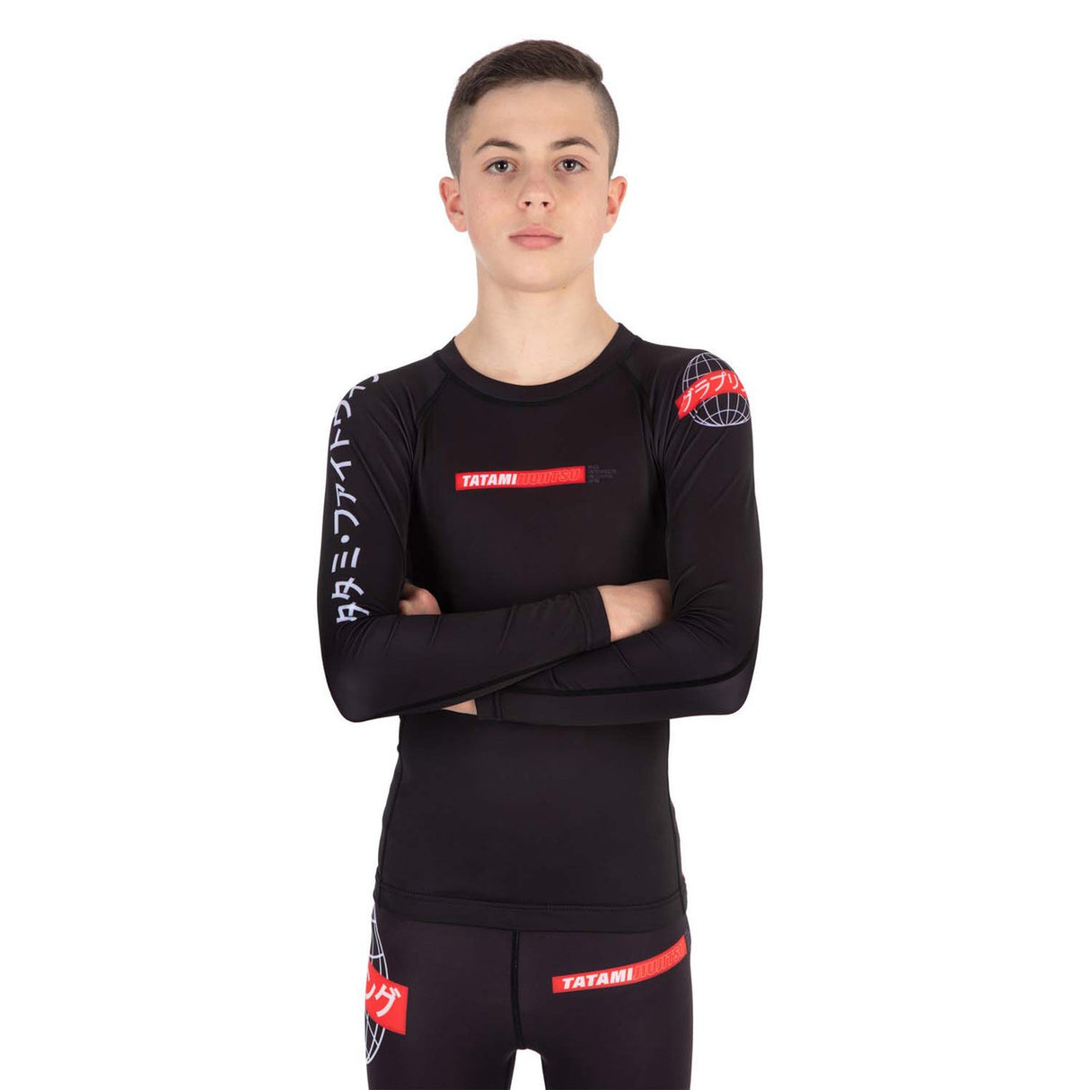 Tatami Kids Global Long Sleeve Rash Guard Black