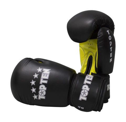 Top Ten R2M 2016 Boxing Gloves 10oz Black-Yellow
