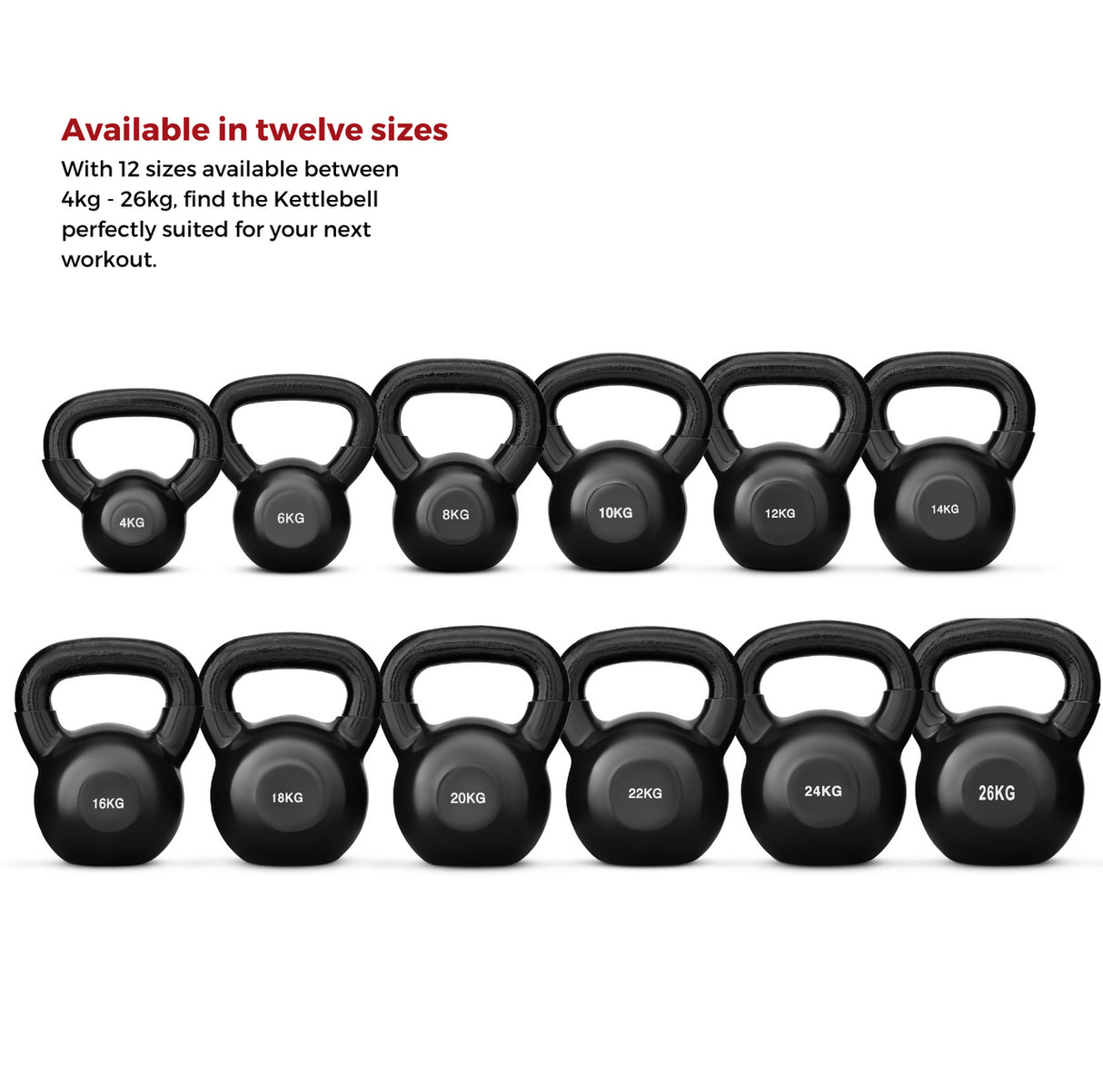 Bytomic Rubber Coated 26kg Kettlebell