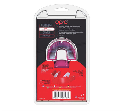 Opro Gold Braces Gen 4 Mouth Guard Pink/Pearl