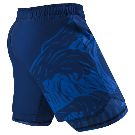 Fumetsu Surf and Roll Dual Layer Fight Shorts Blue