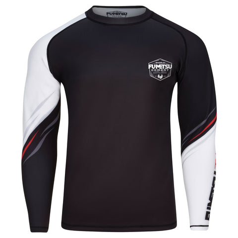 Fumetsu Shield Long Sleeve Rash Guard Black-White-Red
