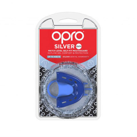 Opro Junior Silver Gen 4 Mouth Guard Blue/Light Blue