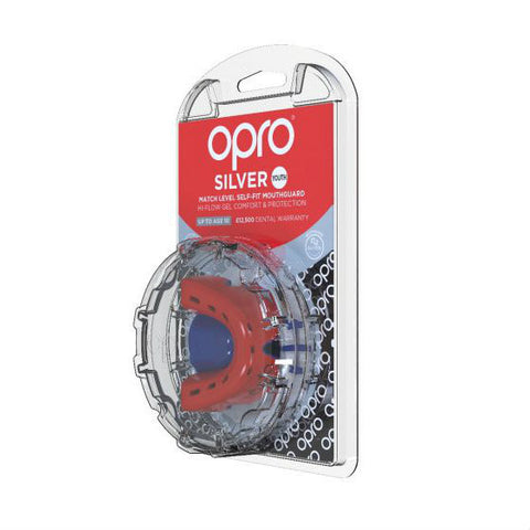 Opro Junior Silver Gen 4 Mouth Guard Red/Blue
