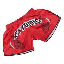 Red/Black/White Bytomic Twin Tiger Muay Thai Shorts