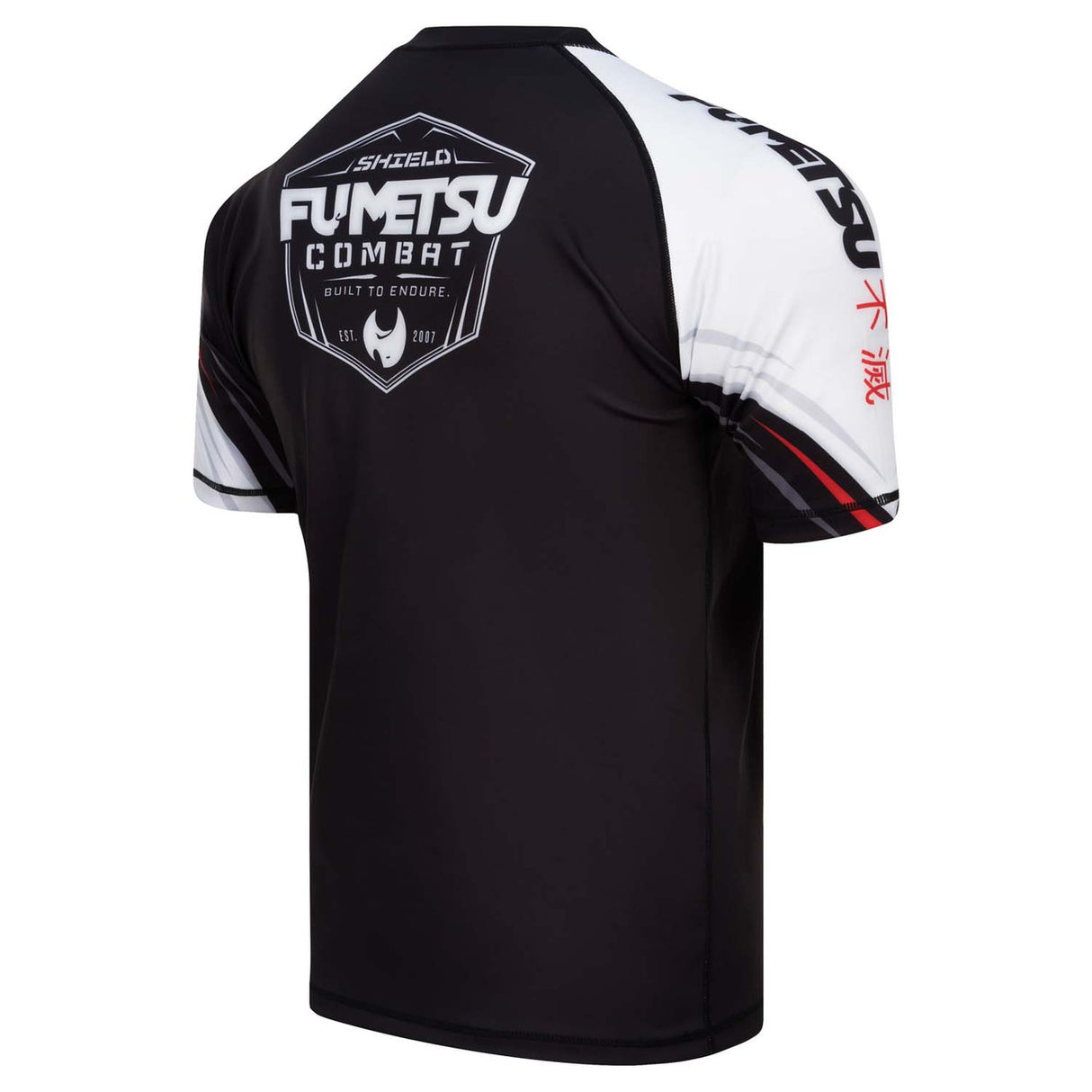 Fumetsu Shield Short Sleeve Rash Guard Black-White-Red