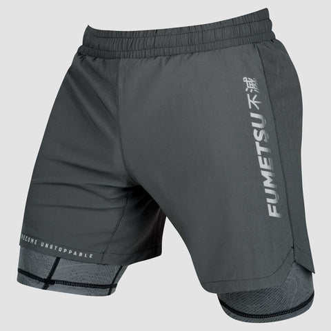 Fumetsu Arc Dual Layer Fight Shorts - Grey