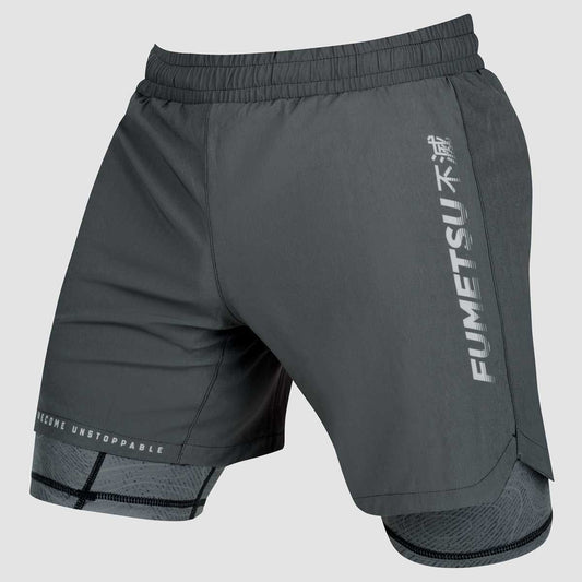 Fumetsu Arc Dual Layer Fight Shorts - Grey