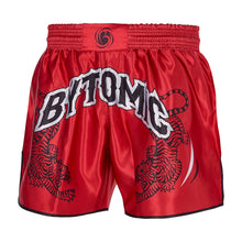 Red/Black/White Bytomic Twin Tiger Muay Thai Shorts
